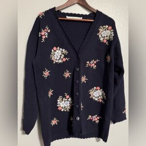 vintage 100 cotton knit cardigan sweater